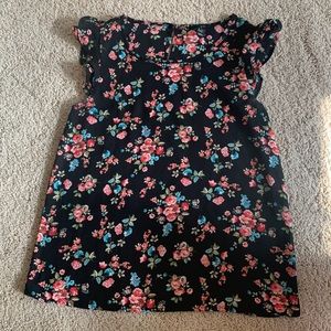 Black floral tank top